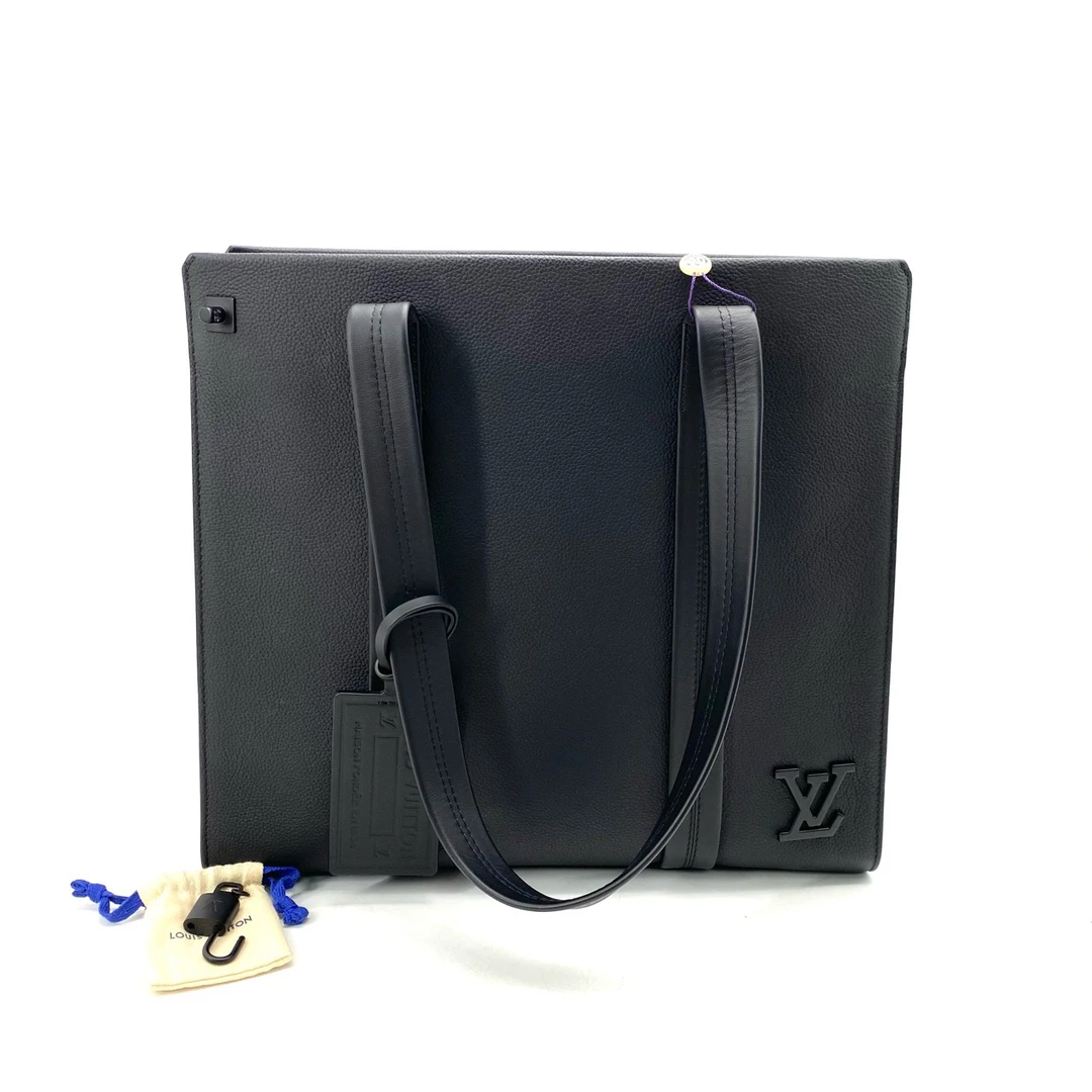 99新 LouisVuitton/路易威登 黑色全皮Aerogram手提托特包 36/33