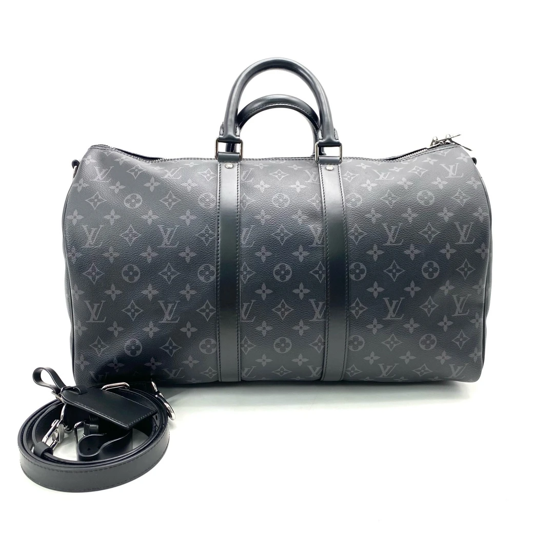 99新 LouisVuitton/路易威登 黑老花keepall45旅行袋 尺寸45/27