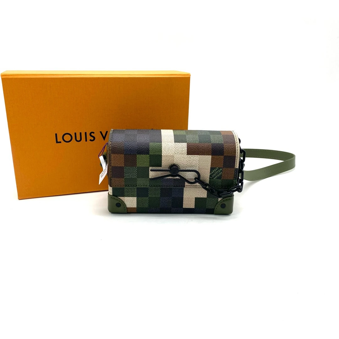 99新 LouisVuitton/路易威登 新款棋盘格steamer斜挎 尺寸18/11