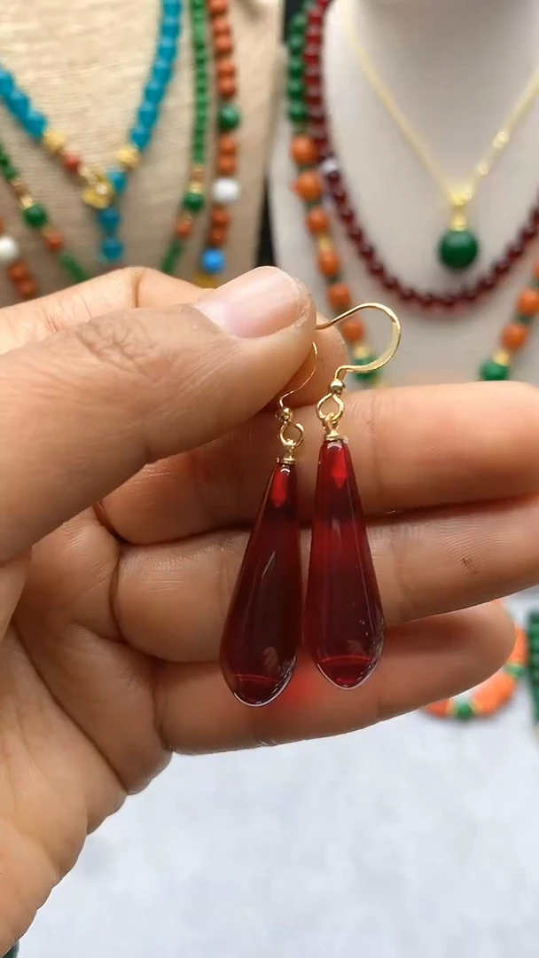 【闪购商品】血珀耳饰未镶嵌A60