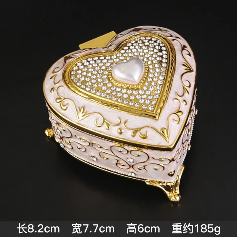 首饰盒/箱 复古轻奢公主饰品盒金属首饰盒珐琅彩项链珠宝首饰盒