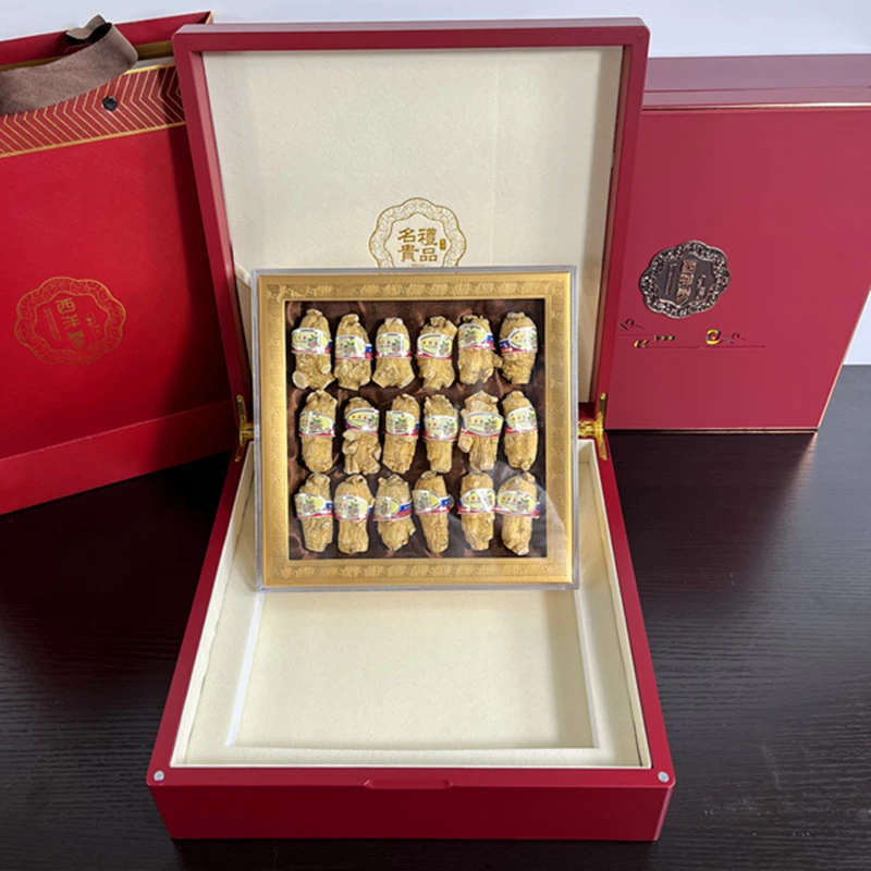 西洋参礼盒装花旗参切片正品西洋参参段粒头长枝西洋参送长辈父母