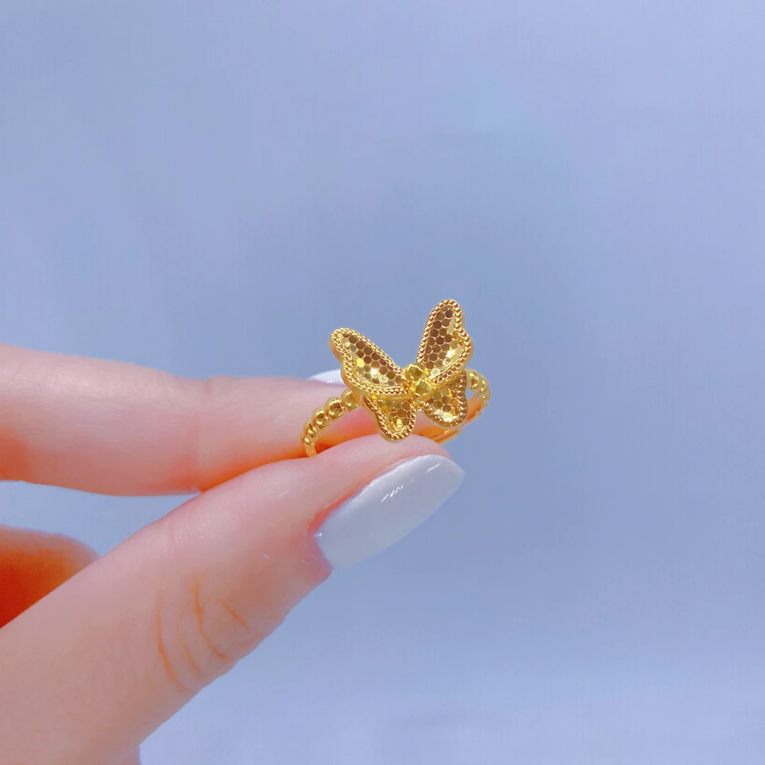 SUNFEEL/赛菲尔【赛菲尔5G精品】足金蝴蝶时尚戒指送礼