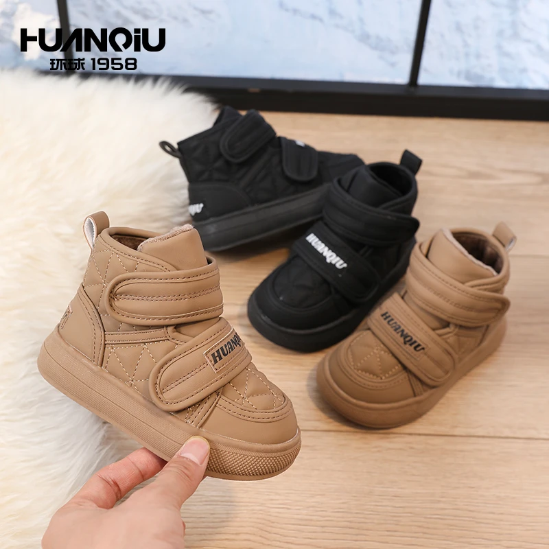 环球儿童雪地靴女童大棉保暖加厚2025冬季新款男童加绒家居二棉鞋