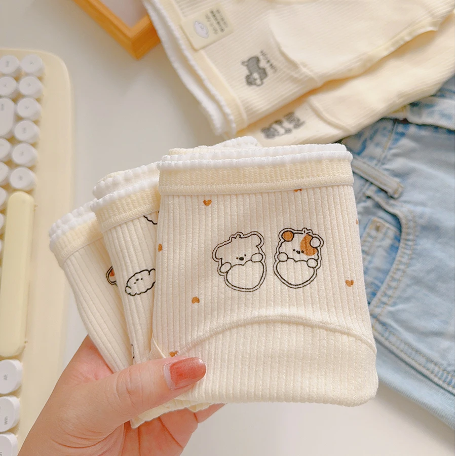 人类幼崽~5条内裤女18cm加长裆少女7A纯棉秋冬三角裤A类可爱2024