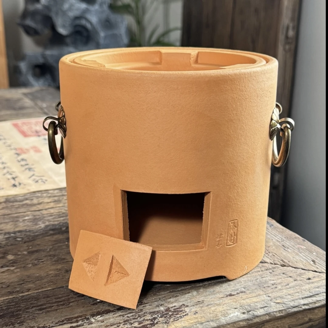 【鸡蛋黄直筒炉】炭炉防裂防风火炉煮茶手工家用户外木碳炉茶炉炭