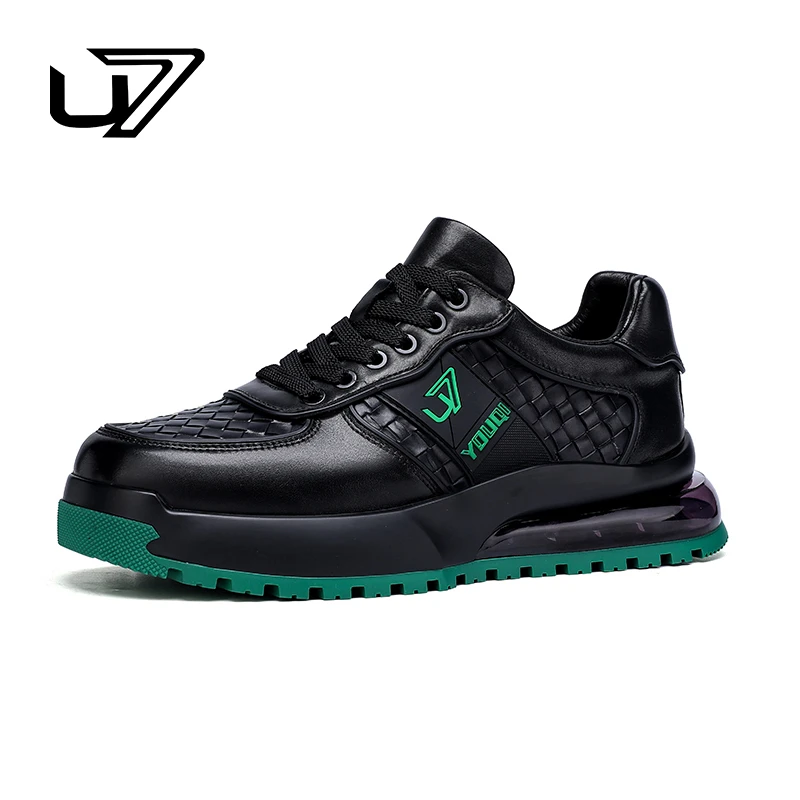 U7U7品牌男鞋牛皮运动鞋2024年新款时尚休闲皮鞋2024078