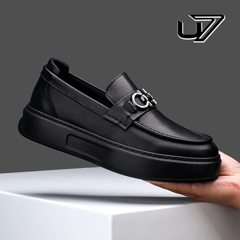 U7品牌男2024年新款一脚蹬男士潮流休闲百搭商务皮鞋1818768