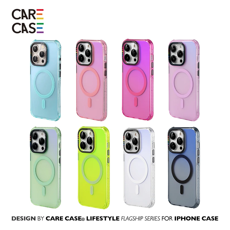 carecase 纯色镭射磁吸壳 适用于苹果13 14 15ProMax