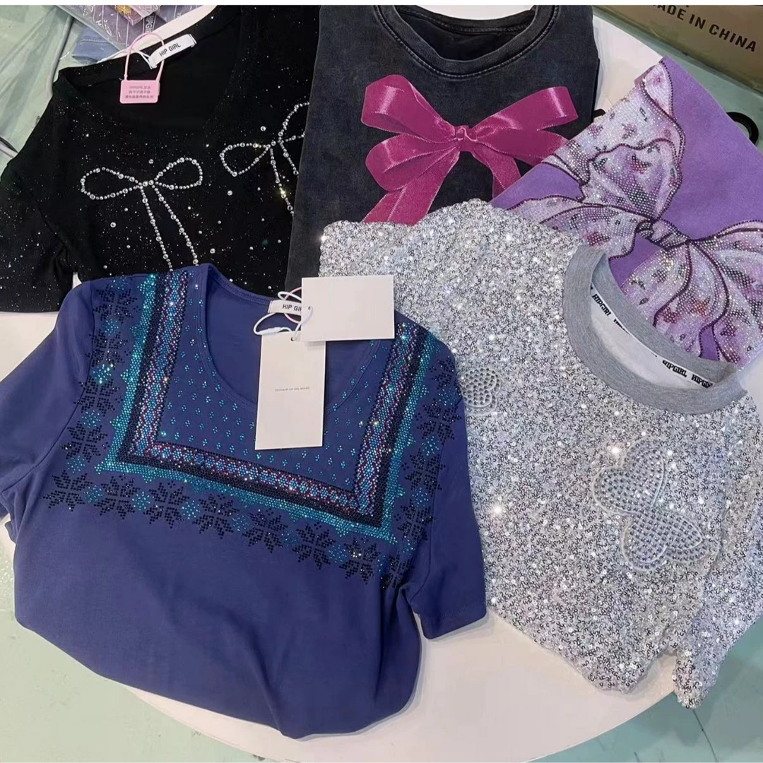 【1314橙色奇奇】短袖t恤女打底半袖休闲夏季2025款重工