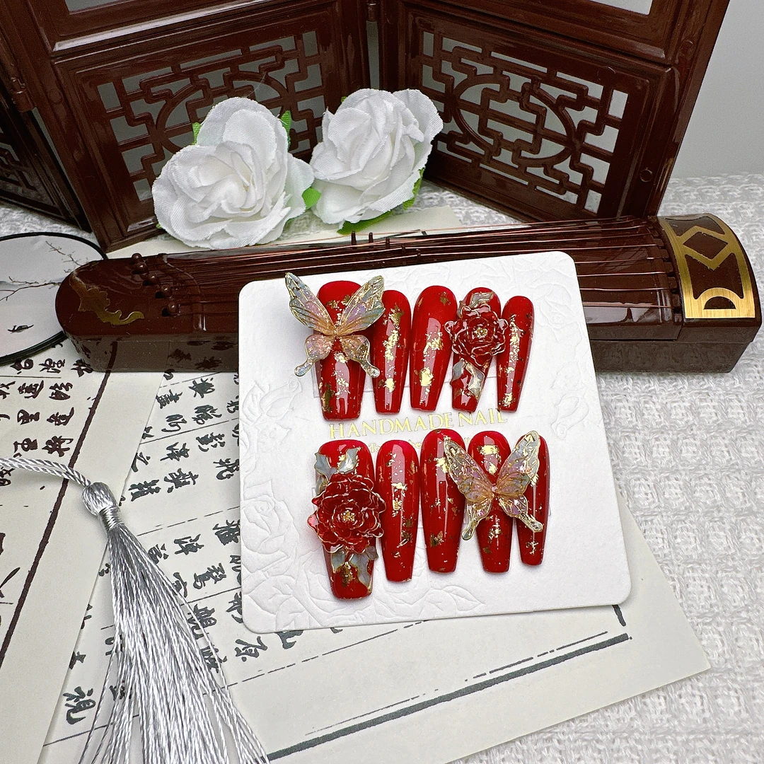 【蝶花仙子】小氿设计穿戴甲掐丝系列 不支持七天无理由