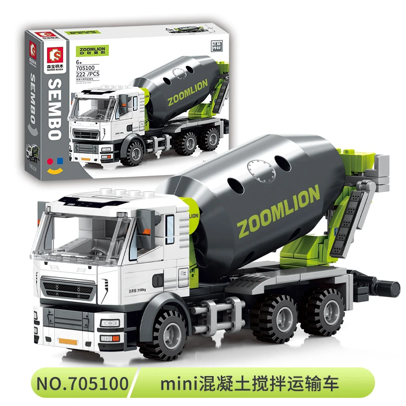 中国积木城市工程系列工程吊车起重机模型拼装益智力儿童玩具礼物
