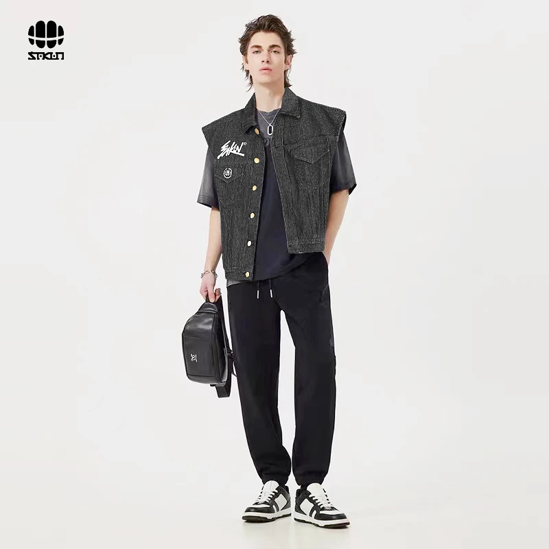 【欧若风】SAKUN牙齿牛仔外套马夹无袖3141-1403707马甲背心