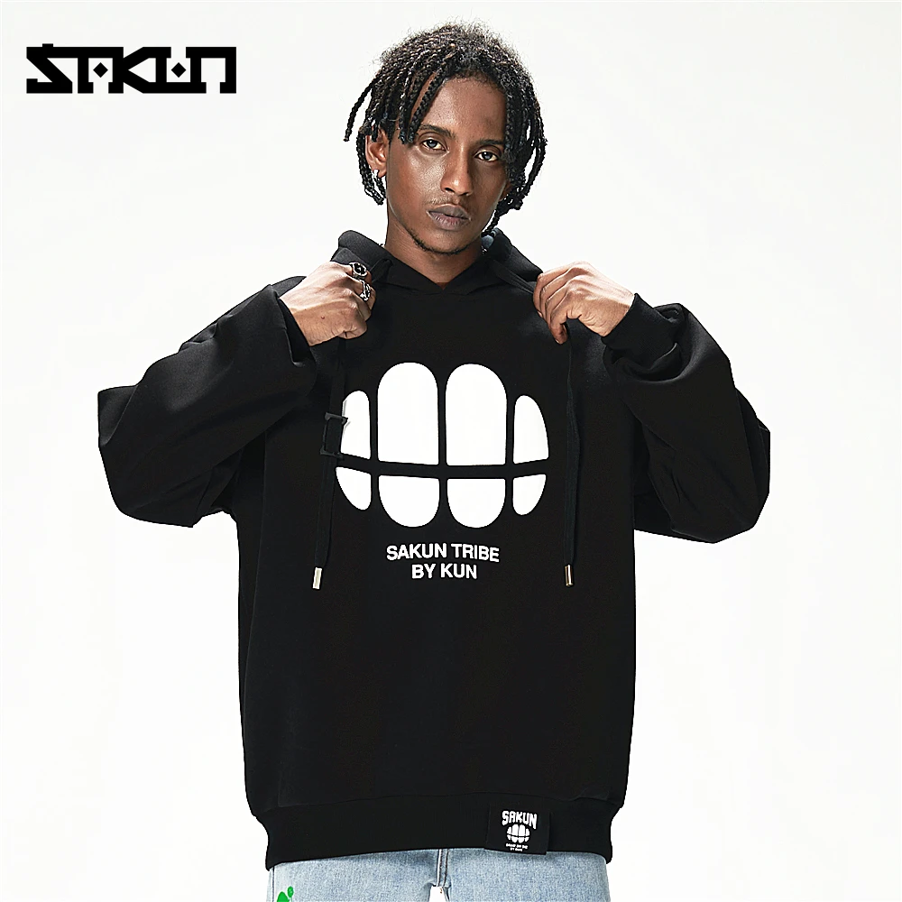 【张老虎专属】SAKUN潮牌情侣立体发泡印花连帽卫衣3133-1412952