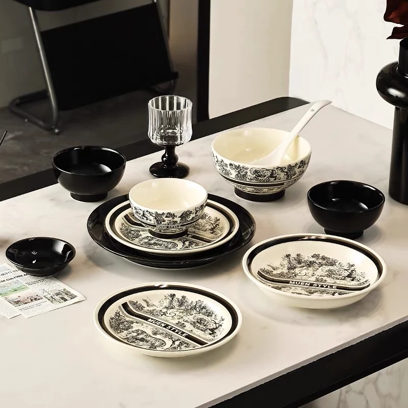 Muen碗盘套装家用轻奢高颜值陶瓷碗精致一套碗碟盘餐具乔迁礼物