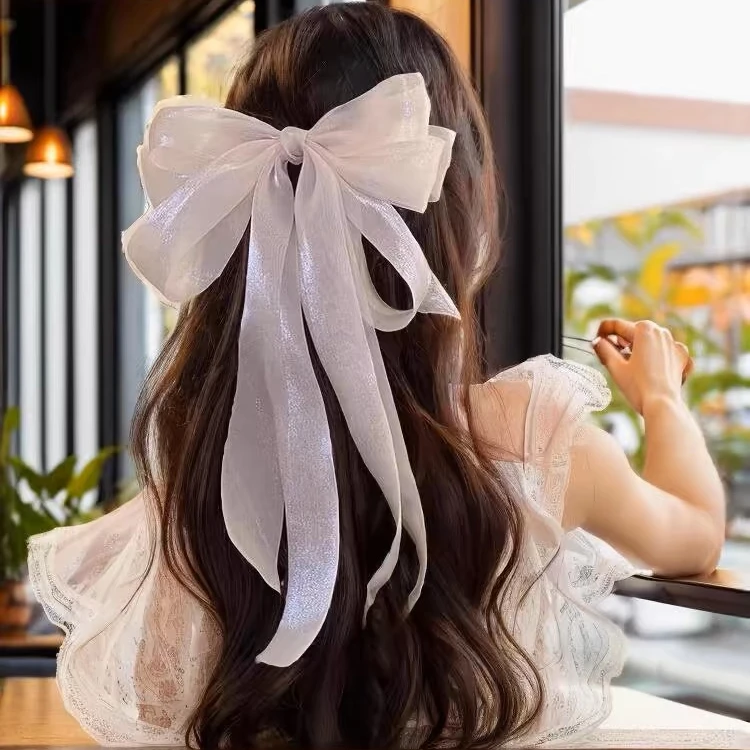 蝴蝶结气质头饰发卡发饰仙女超仙弹簧夹发夹气质头饰发卡发饰仙女