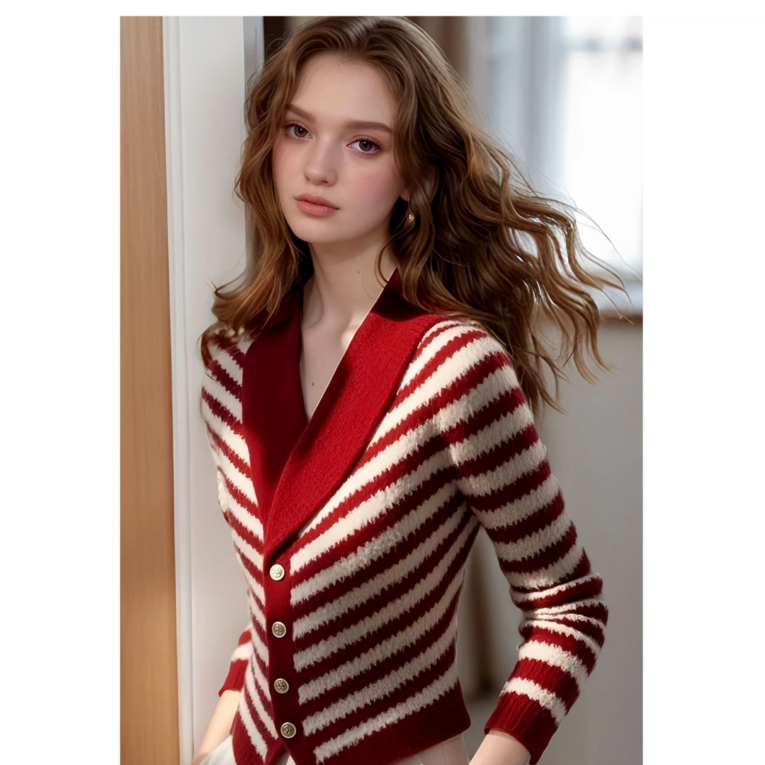 条纹外套气质高端独特超好看高级设计感小众收腰显瘦上衣秋季