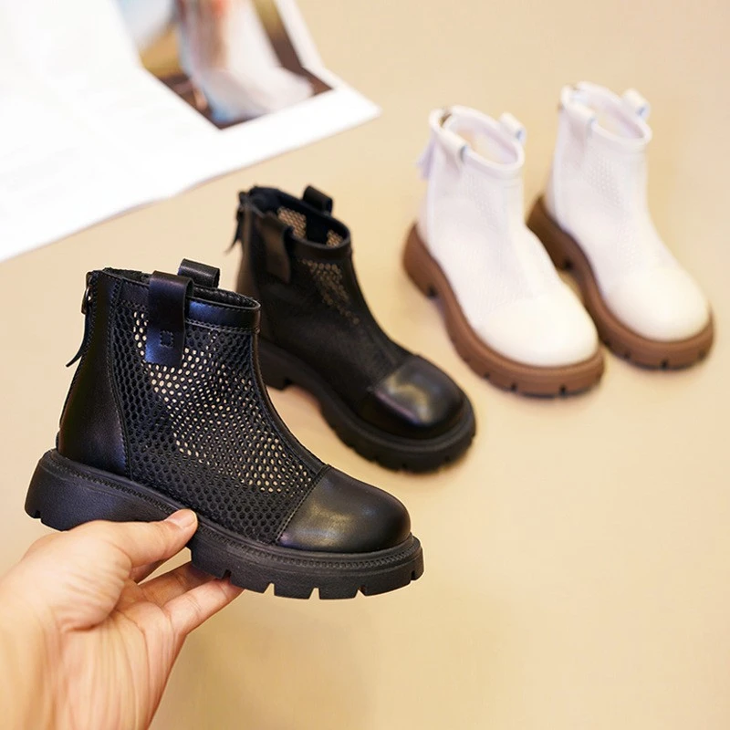 西瓜西939009女童鞋夏季透气镂空网面透气靴子中大儿童凉鞋女孩鞋