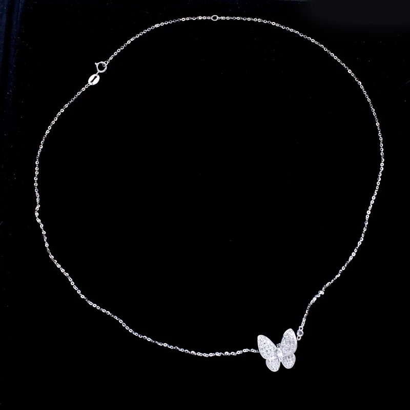 瑰丽珠宝【满钻蝴蝶】18K金轻奢百搭马眼钻大号蝴蝶锁骨链钻石项链