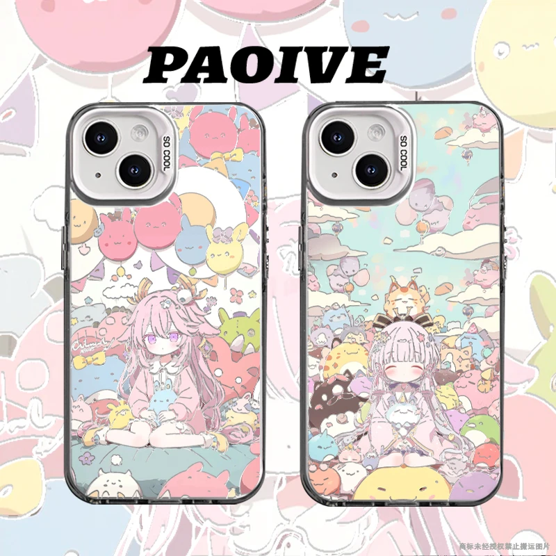 yt神里神子适用创意动漫可爱萌苹果华为一加小米手机防摔壳Paoive