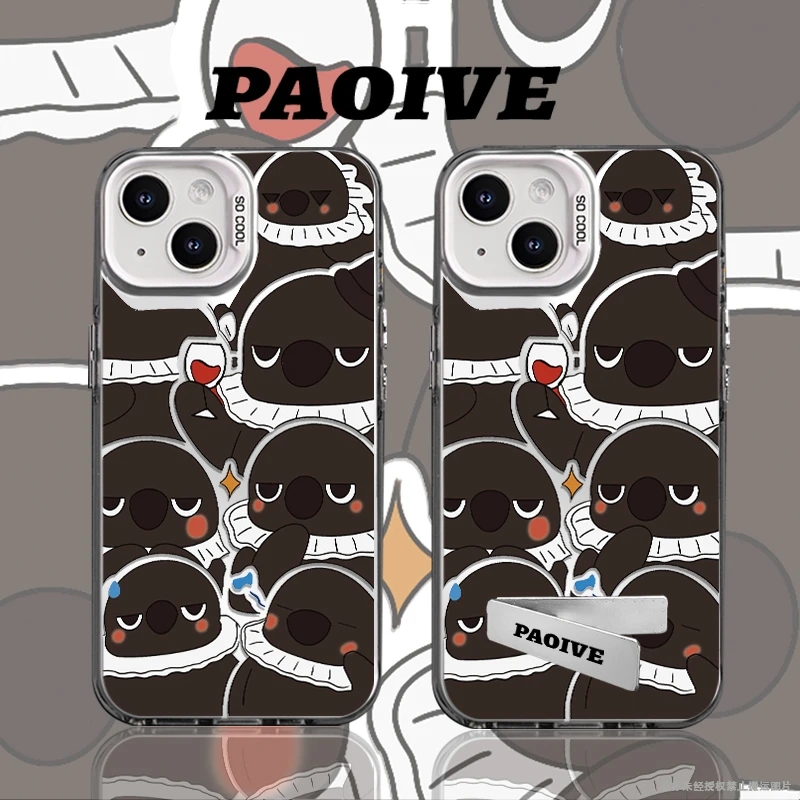 满屏猫头鹰适用于创意小众苹果15华为一加op小米手机防摔壳Paoive