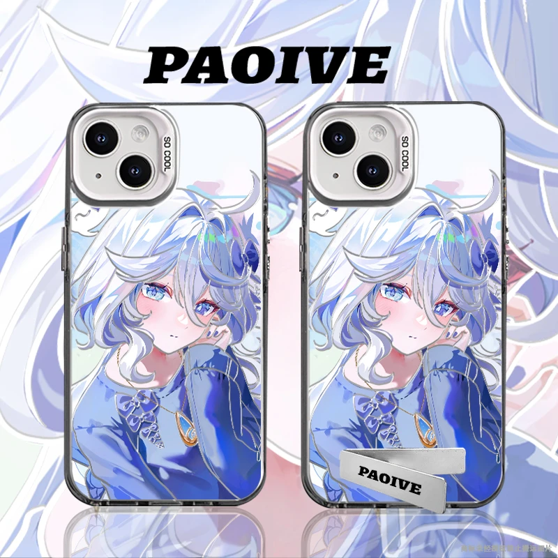 手绘芙宁娜适用于创意小众苹果16华为一加op小米手机防摔壳Paoive