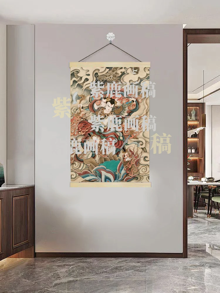 [636哪吒]60x90cm现代简约挂轴装饰画办公室家居装饰画