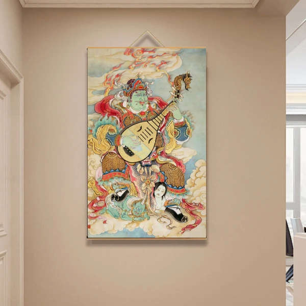 【193东方持国天王】60x90cm现代简约挂轴装饰画办公室家居装饰画