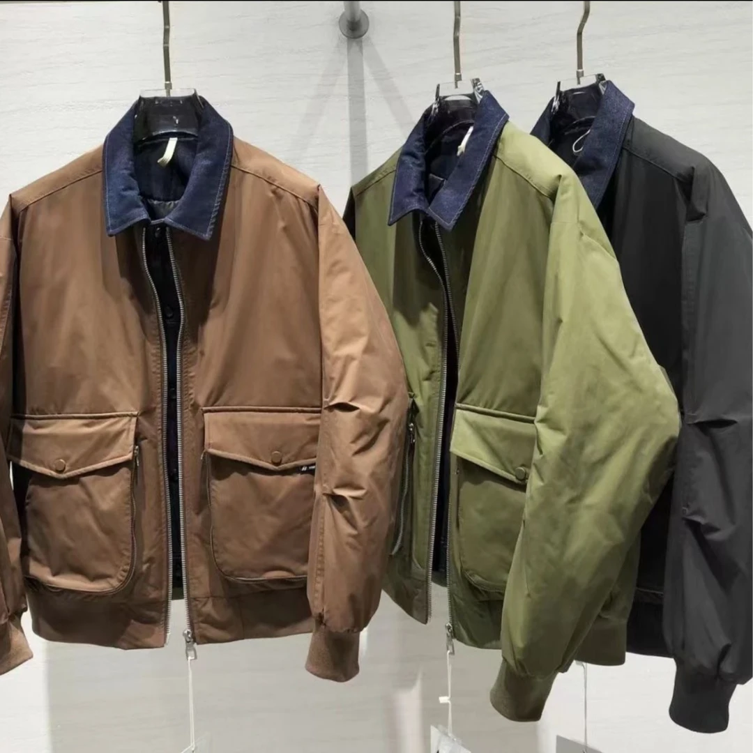 SY冬季男士假两件拼接白鸭休闲潮流羽绒服5612