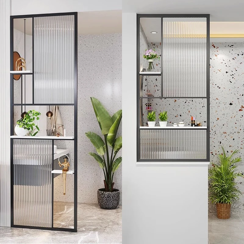 高档轻奢不锈钢长虹铁艺半墙客厅洗漱台架定制厂家屏风隔断玻璃