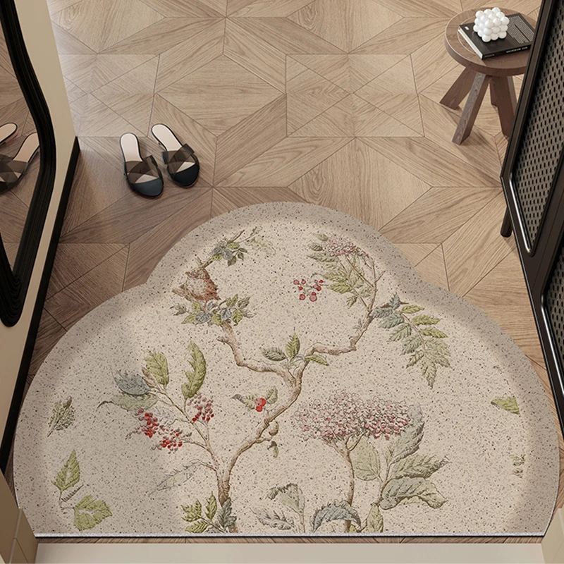 新中式入户门地垫大门口进门云朵脚垫刮泥蹭土丝圈地毯免洗门垫子