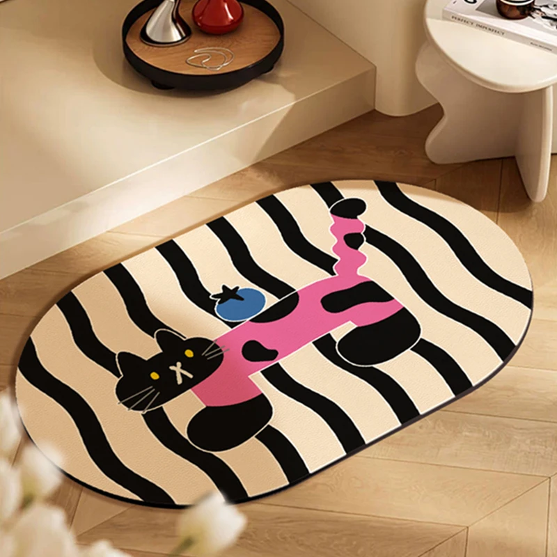 卡通浴室防滑垫硅藻泥脚垫卫生间地垫卫浴厕所门口吸水速干脚垫子