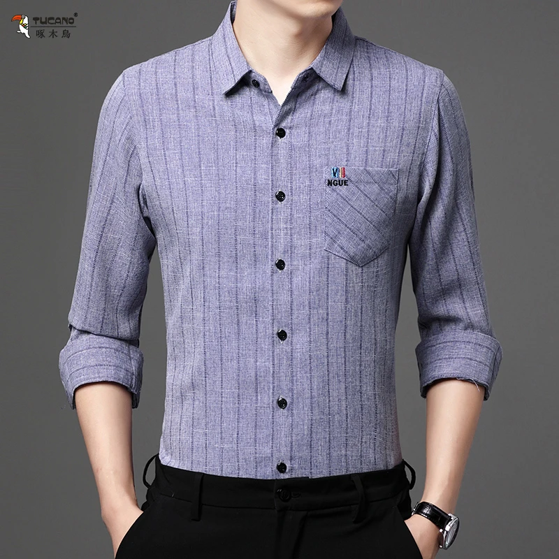 TUCANO/啄木鳥新款男士无痕衬衣商务休闲抗皱免烫弹力高档衬衫