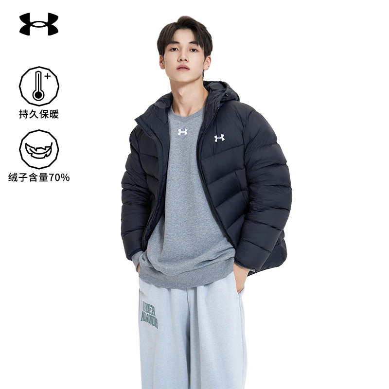 安德玛官方UA Core Down休闲连帽训练运动短款羽绒服6001970