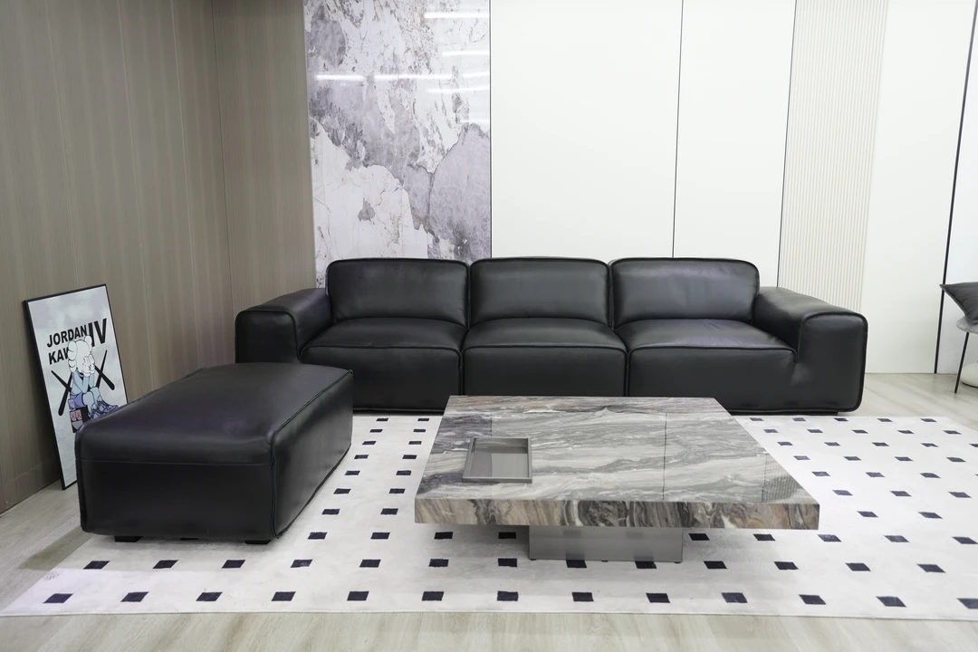 全面破价【鑫锴马斯托托大黑牛沙发】全真皮意式极简头层真皮沙发