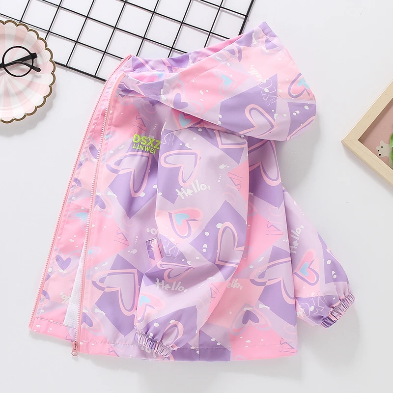 女童春秋外套儿童冲锋衣2025新款秋装中大童洋气女孩连帽薄款上衣