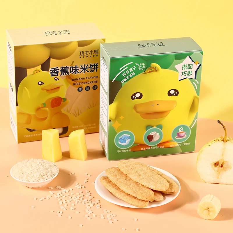 功夫小鸭宝宝米饼水果蔬菜味儿童磨牙零食饼干无添加色素口水棒