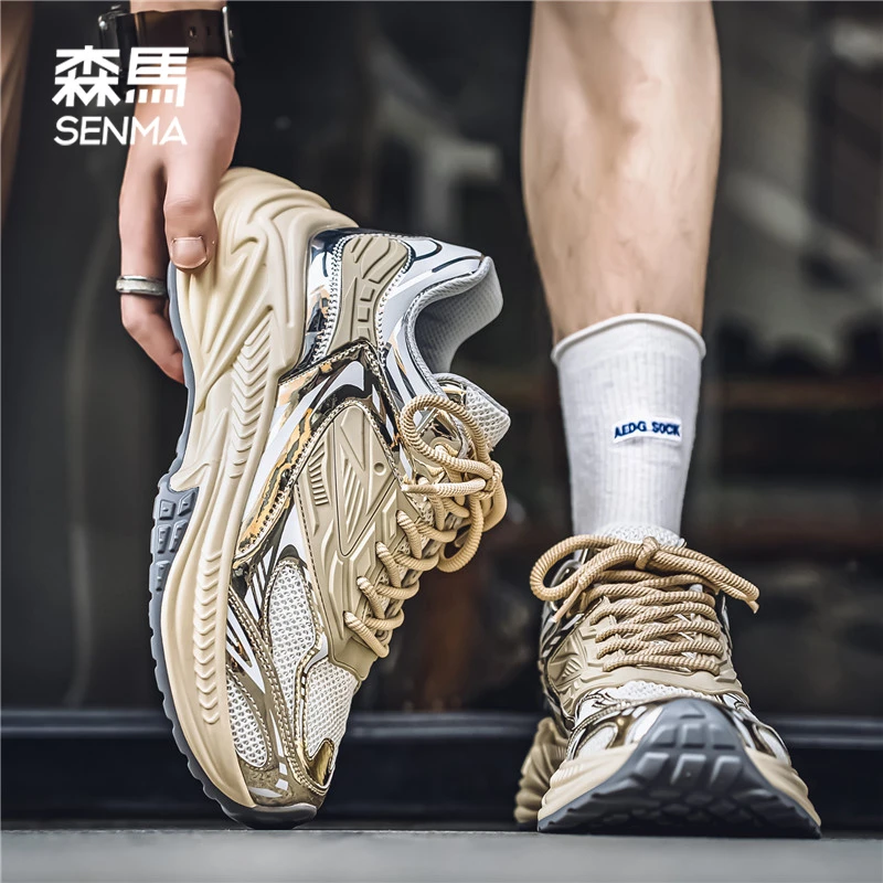 SENMA/森马响尾蛇系列夏季爆款老爹鞋男款增高厚底慢跑鞋休闲男鞋