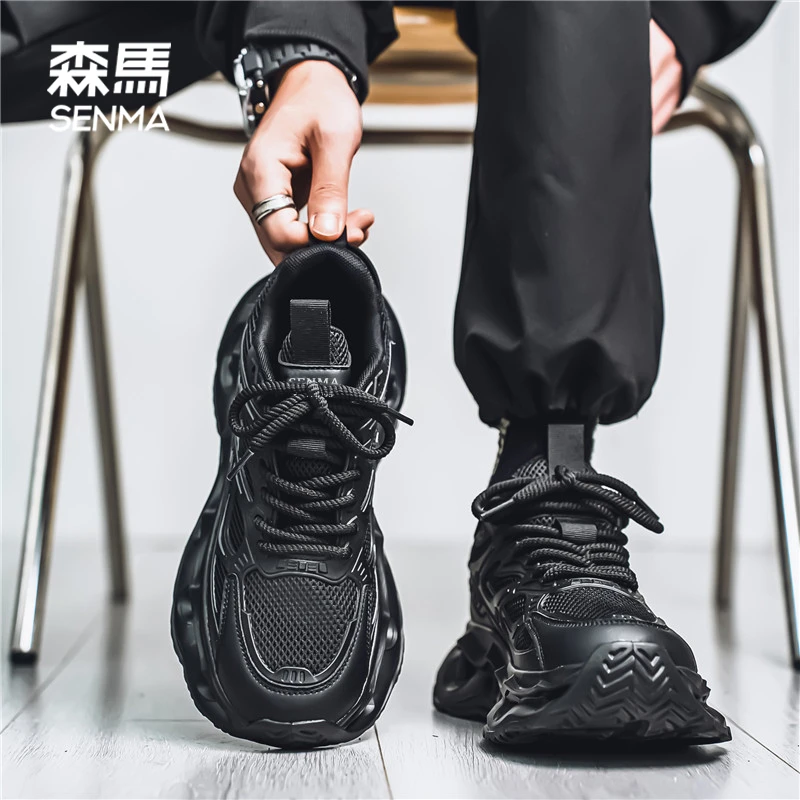 SENMA/森马男鞋时尚潮流老爹鞋冬季新款透气增高运动鞋百搭网面鞋