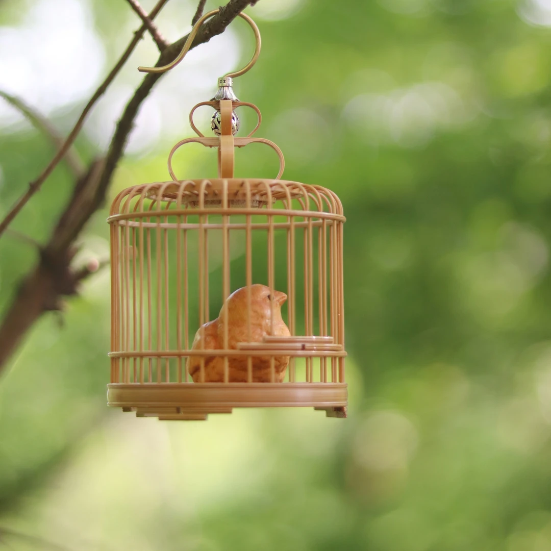 精品蝈蝈笼挂件文玩把件桌面摆件小鸟笼蛐蛐笼虫器鸣虫笼子鸟笼款