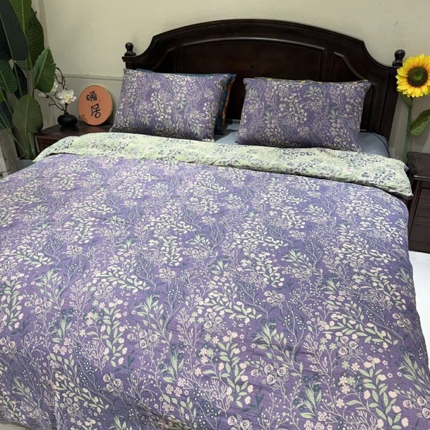 2米✖️2.3米全棉双层纱布色织提花设计柔软透气被罩轻奢