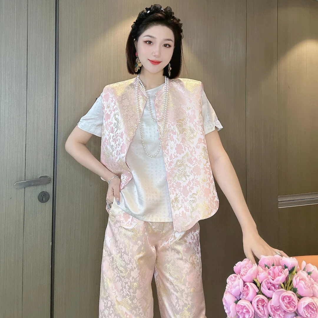 【 如梦令】气质原创中式金龙印花夏装