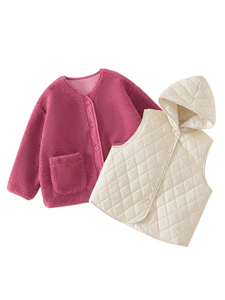 小浣熊棉服女童婴儿儿童宝宝加绒洋气童装加厚棉衣冬季冬装