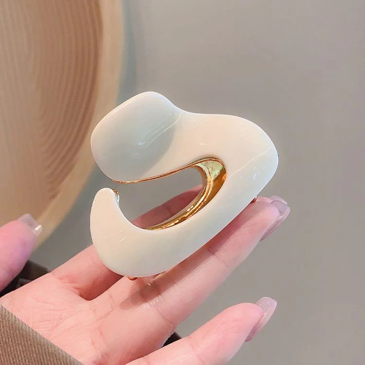 高级感小众金属醋酸乳白色抓夹女夹子后脑勺新中号头饰发量少发夹