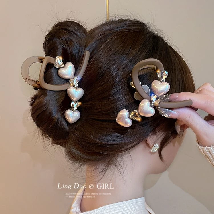 小抓夹好盘发~高级感发夹女后脑勺ins水钻鲨鱼夹子头饰高级感气质