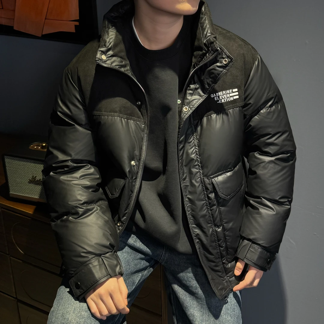 【国标】冬季新款羽绒服男高端拼接加厚外套潮牌男款立领爆款冬装