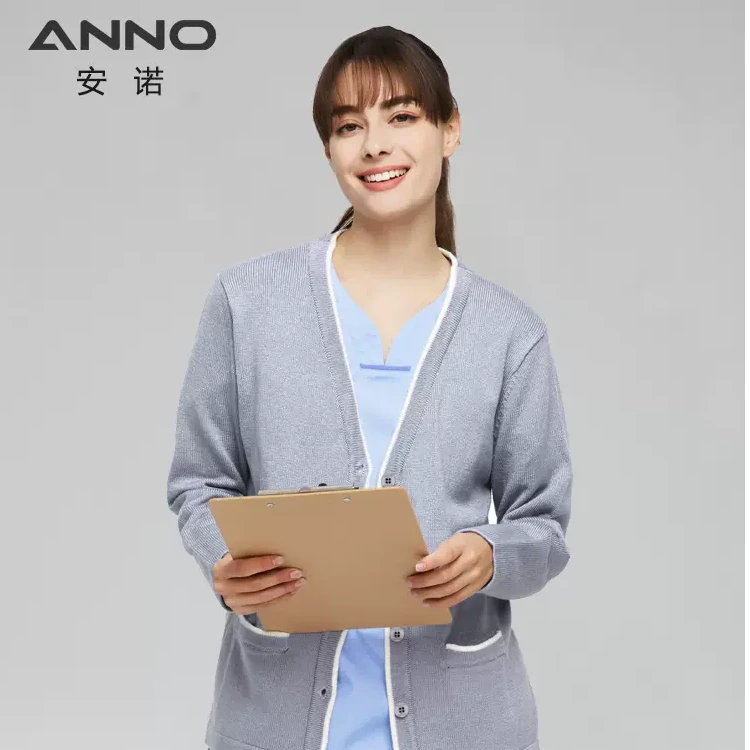 24WS001 医生护士长袖开衫秋冬工作针织外套