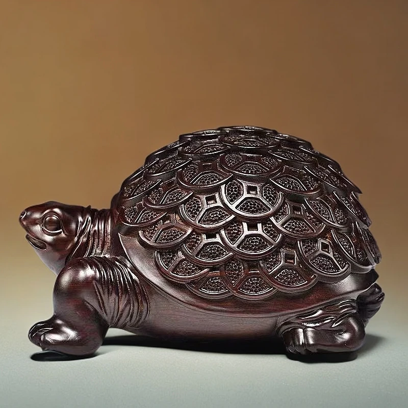 黑檀6公分金钱龟手把件