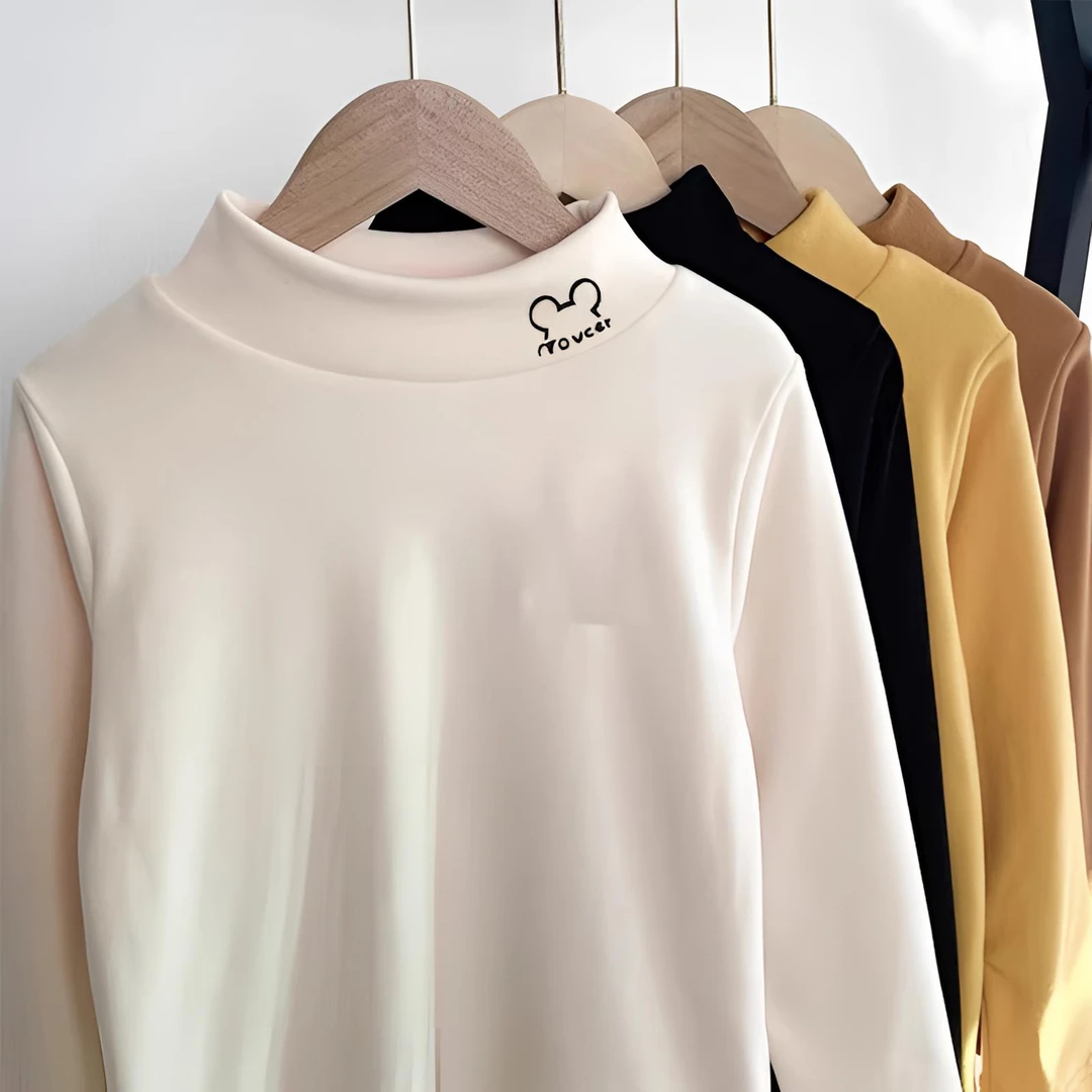 痞帅个性潮牌男童装半高领德绒打底衫女童秋冬款长袖t恤儿童内搭