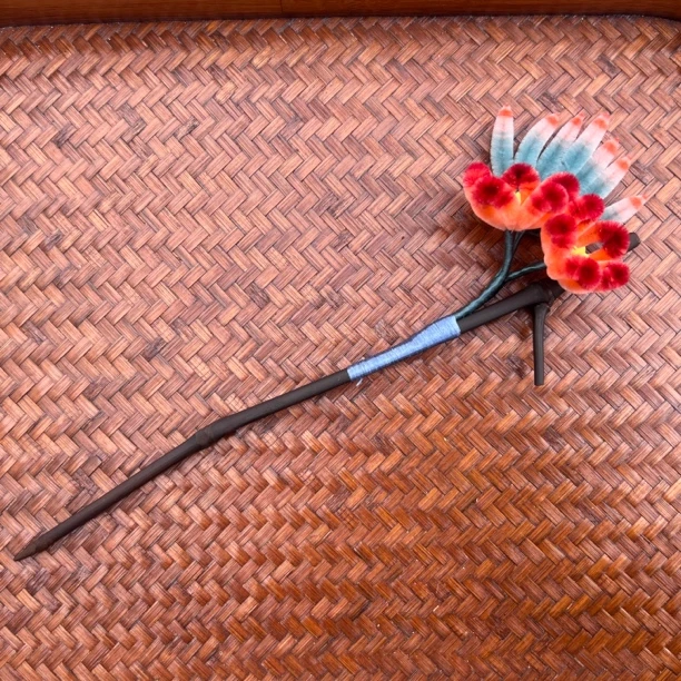 （直播间专拍勿下单）果喵绒花原创手工发饰深海落日